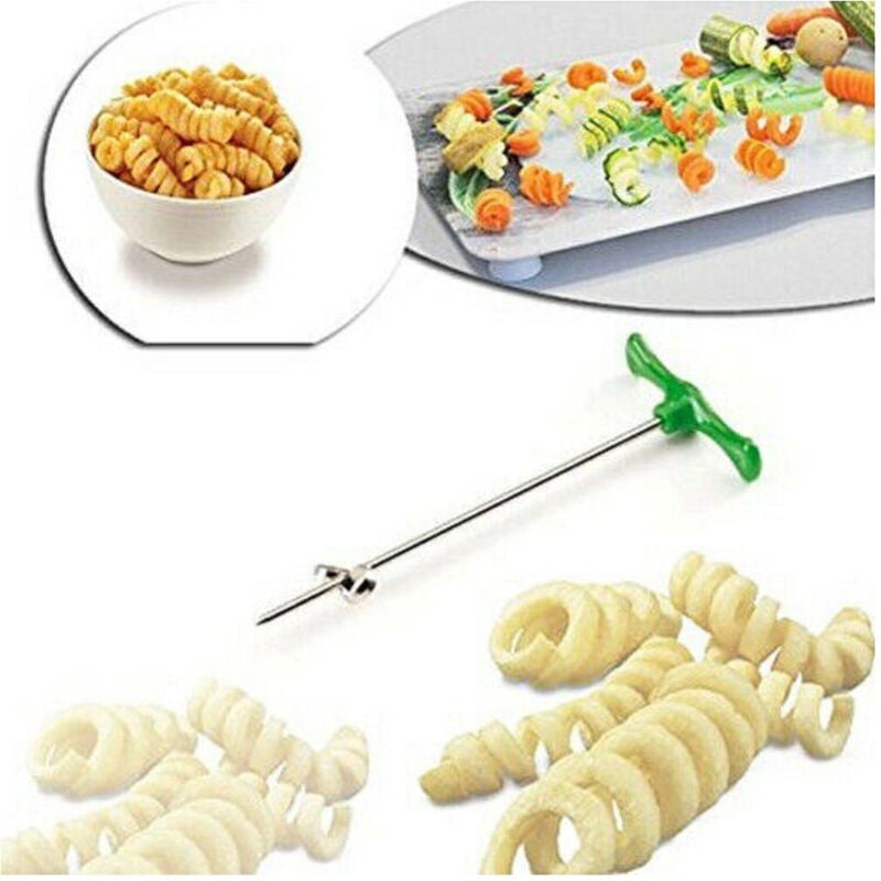 foto del prodotto taglia sbuccia patate a ricciolo manuale asta spirale acciaio svuota ortaggi trade shop traesio