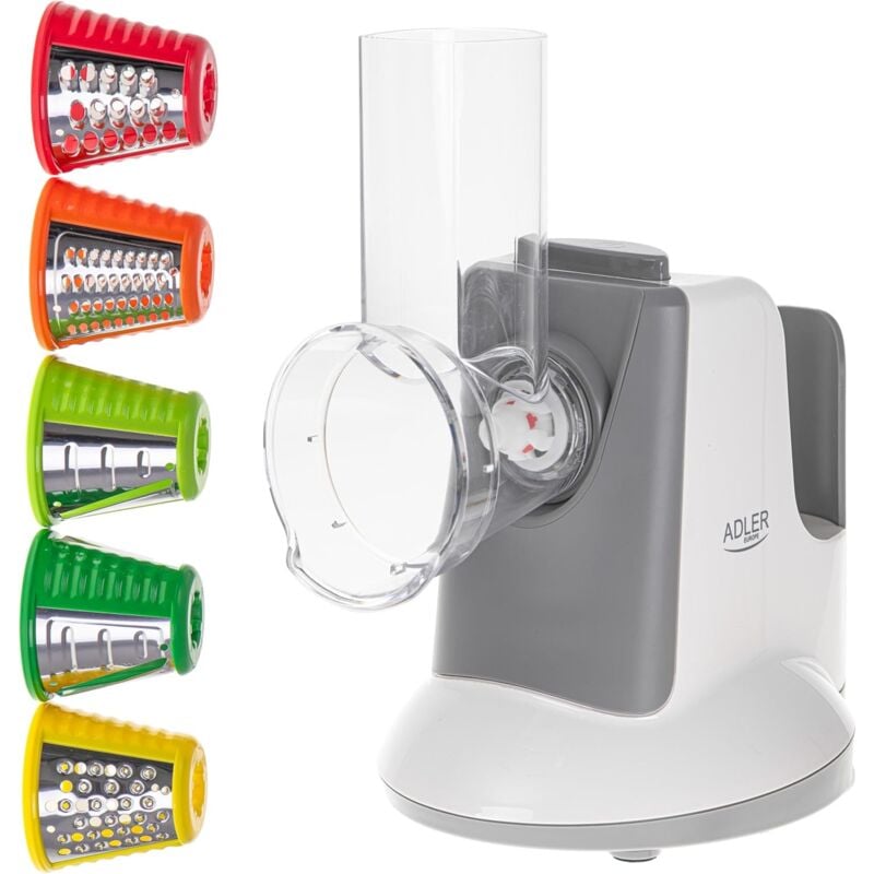 foto del prodotto taglia trita affetta grattugia sminuzza verdure 5 accessori 150w adler ad 4815