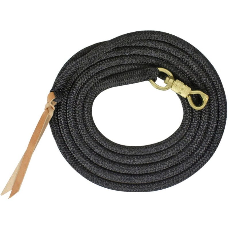 foto del prodotto taglia unica, nero longia soft control 3,68 m in nylon 14 mm con moschettone e punta in cuoio