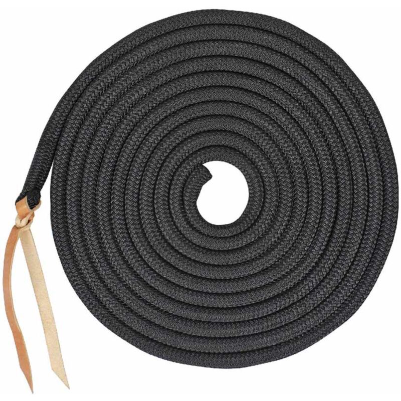 foto del prodotto taglia unica, nero longia soft control 6,8 m in nylon 14mm con moschettone e punta in cuoio
