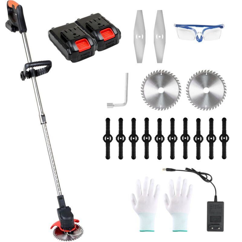 foto del prodotto tagliabordi elettrico con 2 caricabatterie 21v 1500ma 18 krpm swanew