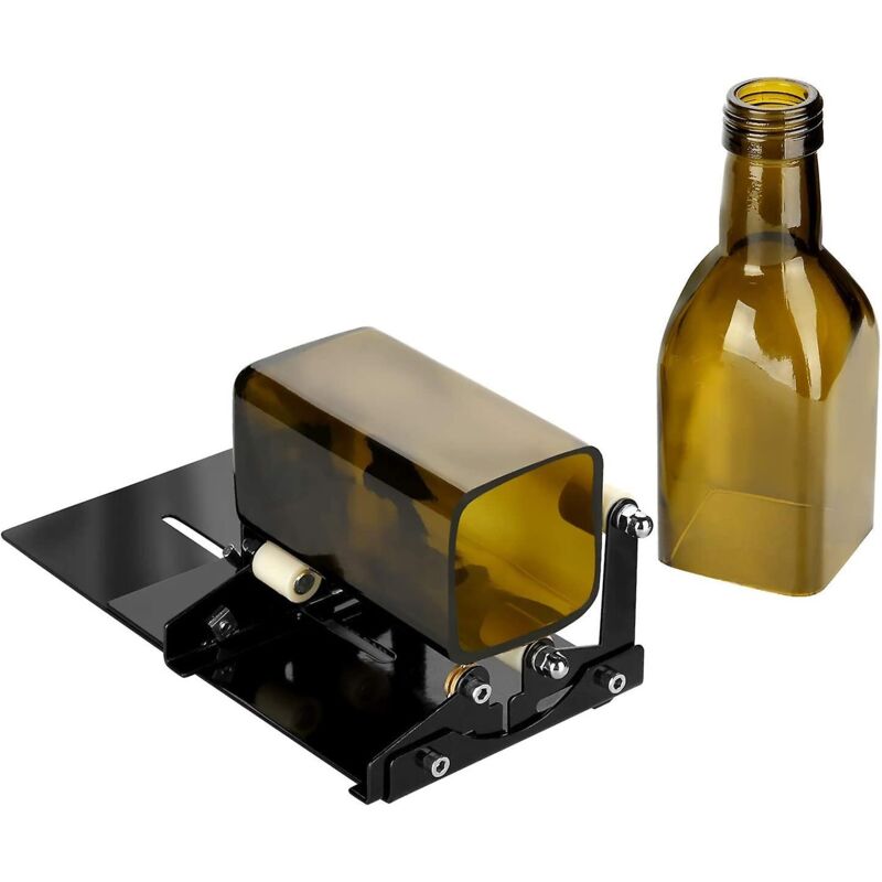 foto del prodotto tagliabottiglie in vetro, tagliabottiglie quadrato e rotondo, utensile per tagliare bottiglie di vino aggiornamento 