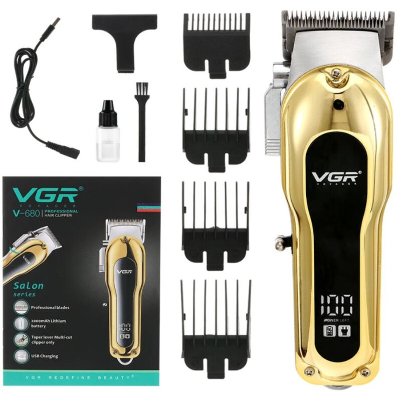 foto del prodotto tagliacapelli elettrico trimmer barba regolabile professionale vgr v 680 display maxtech