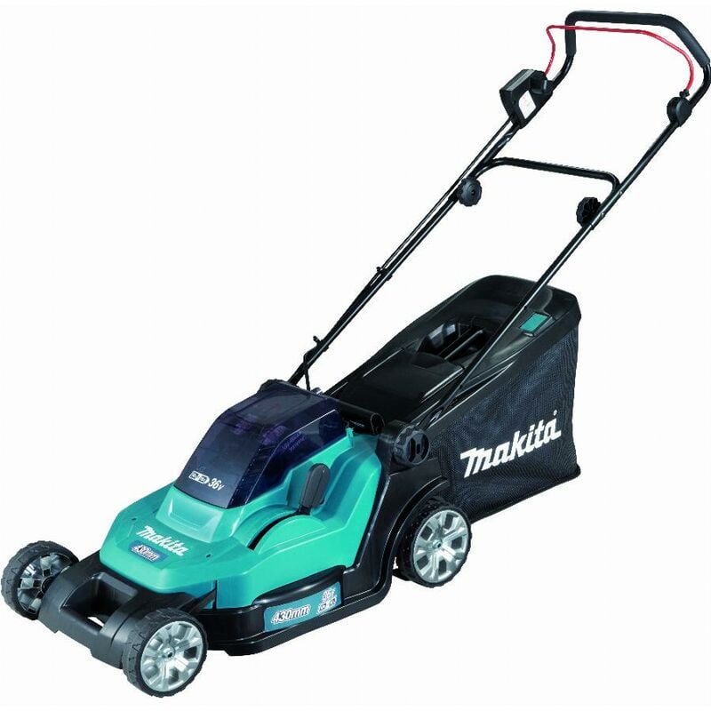 foto del prodotto tagliaerba 43 cm mak 2x18v agli ioni di litio makita 2 batt. bl1850b caricabatterie dc18sh dlm432ct2