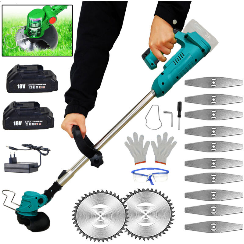 foto del prodotto tagliaerba a batteria, tagliaerba, tagliabordi, tagliabordi elettrico, ricambio per makita 18v dur181z, compatibile con batteria makita bl1830b, con