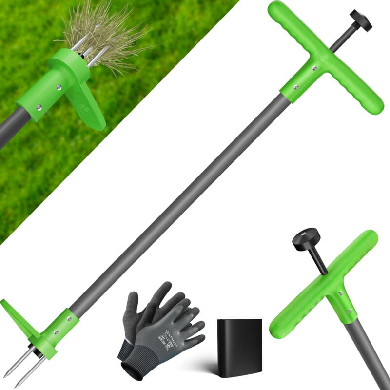 foto del prodotto tagliaerba con impugnatura diserbante in alluminio con impugnatura a t e pedale attrezzo da giardino per la rimozione delle erbacce con 3 denti in