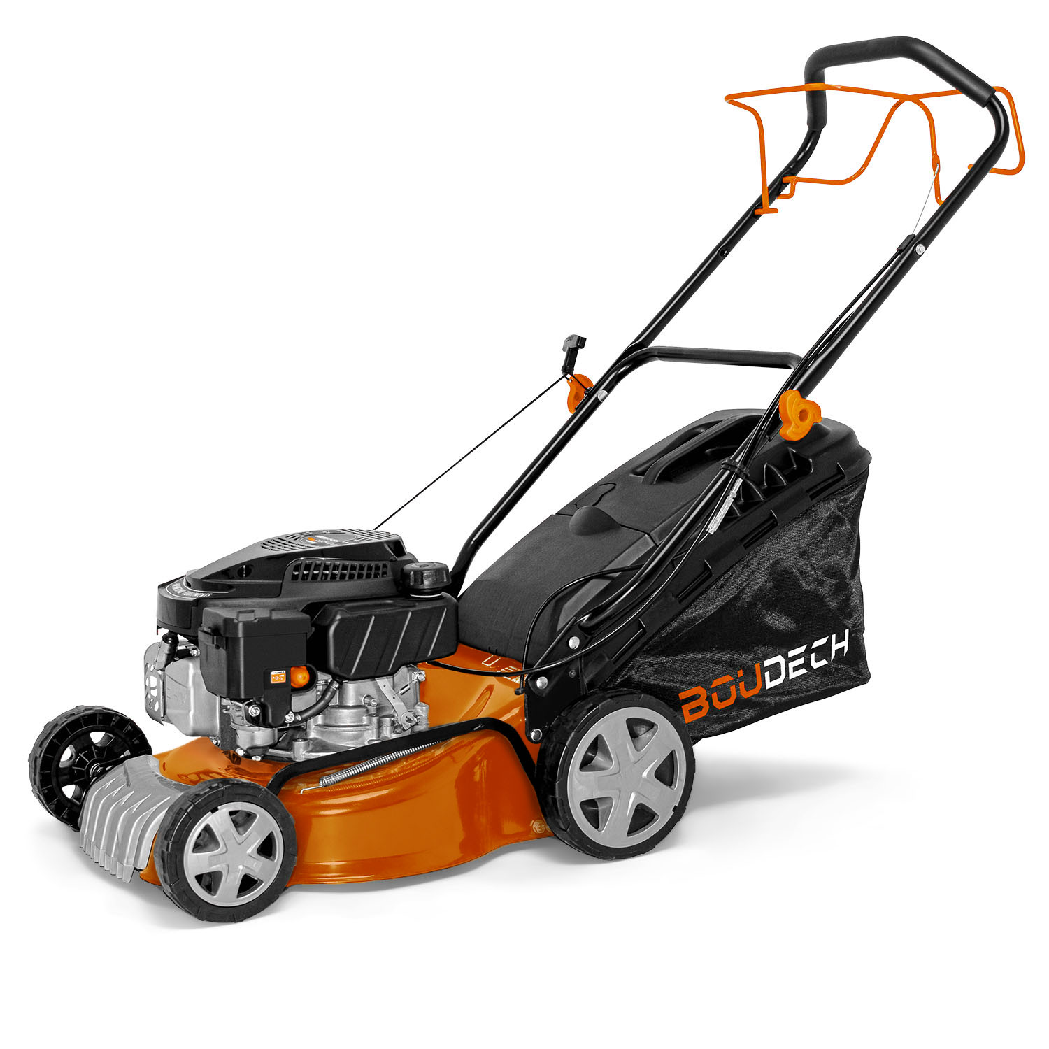 foto del prodotto tagliaerba semovente motore scoppio 145cc 3kw ohv 4 tempi mulching pacciamatura ampiezza taglio 400mm.