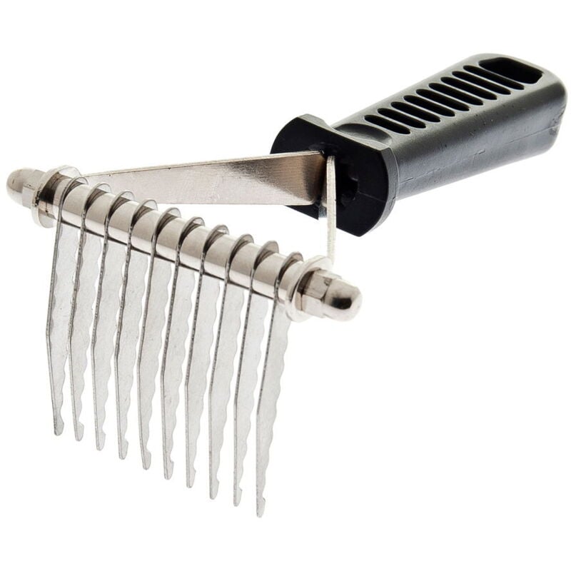 foto del prodotto taglianodi in acciaio a 10 lame con manico in plastica per cani e gatti