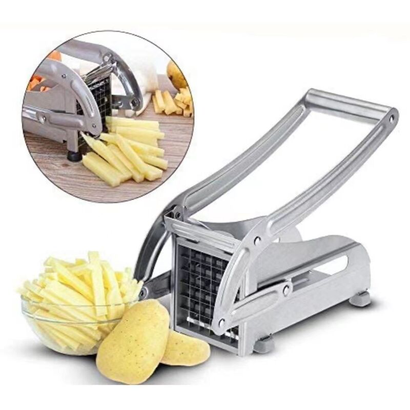 foto del prodotto tagliapatate affettatrice per patate in acciaio inox tagliapatate professionale, tagliapatate manuale, tagliaverdure, patatine fritte, cetrioli,