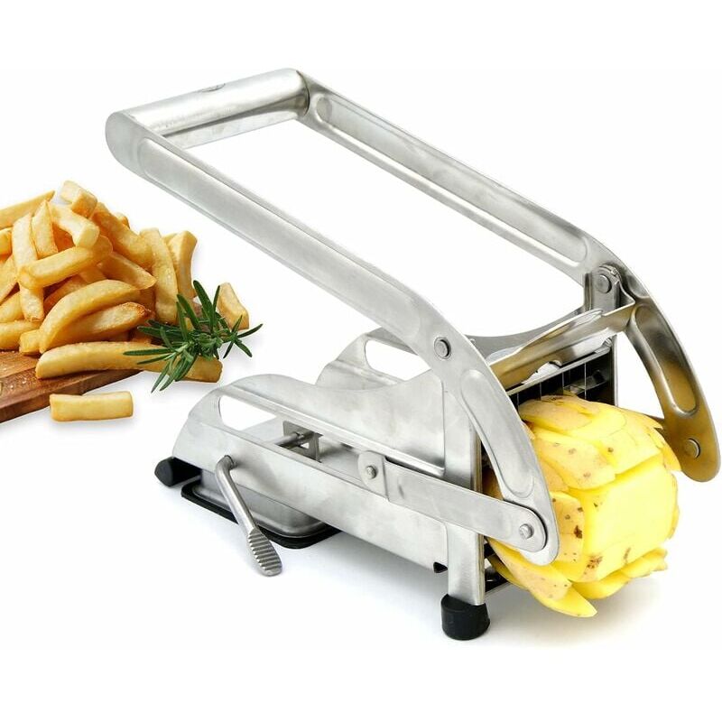 foto del prodotto tagliapatate, tagliapatate professionale con 2 lame, tecnologia antiscivolo, tagliaverdure, accessori per friggitrice acciaio inossidabile ,