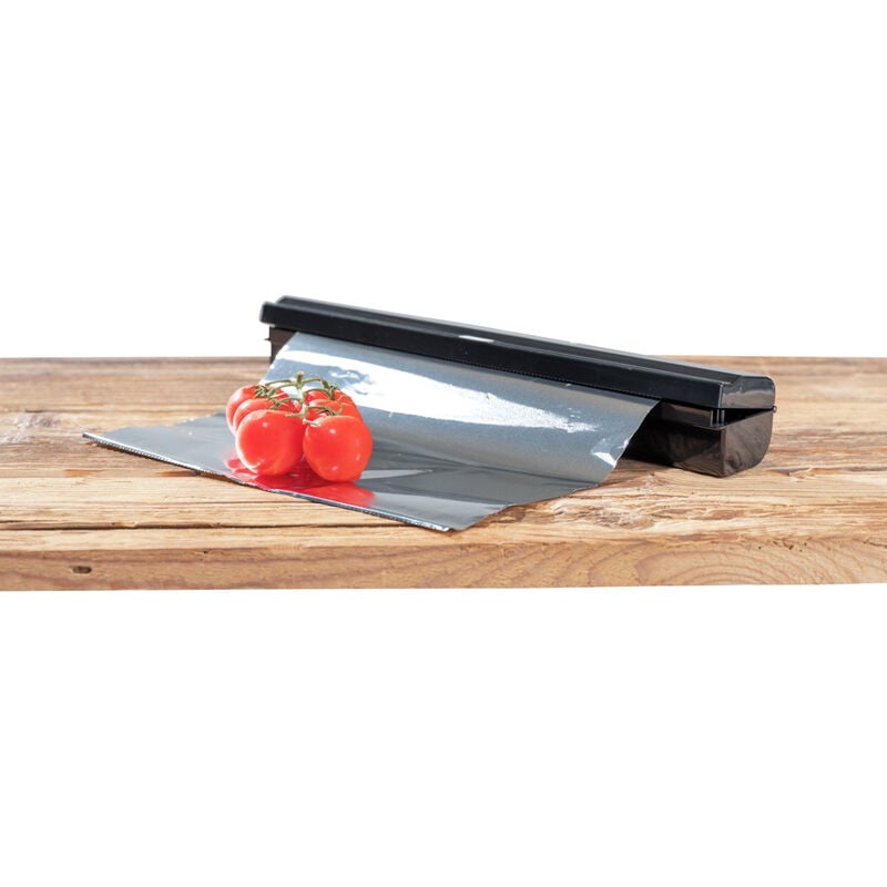 foto del prodotto tagliapellicola perfect cutter, supporto per i pi comuni rotoli di pellicola e alluminio fino a l 33 cm, taglio netto grazie alla lama in acciaio