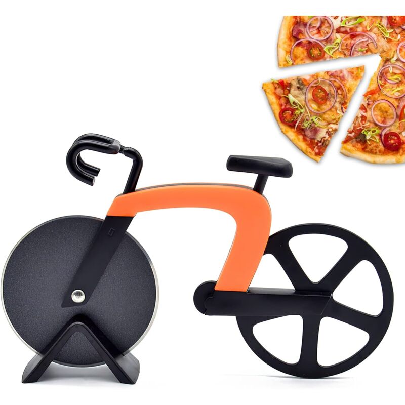 foto del prodotto tagliapizza rullo per pizza in acciaio inox divertente ruota per pizza ascia tagliapizza lavabile in lavastoviglie rotella per pizza in acciaio inox