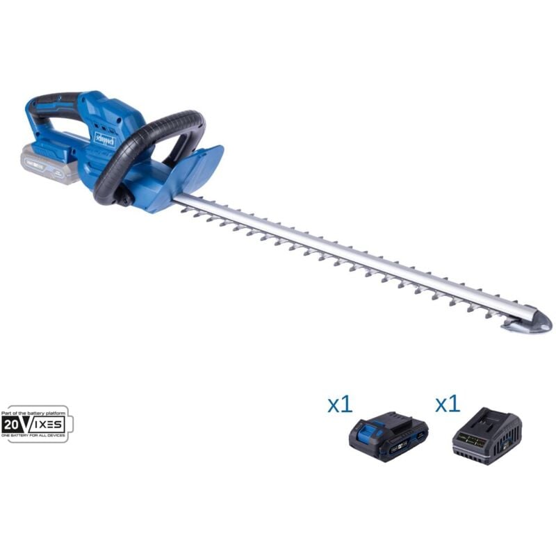 foto del prodotto tagliasiepi 20v 1 batteria 2.0ah e caricabatteria ixes scheppach c ht570 x