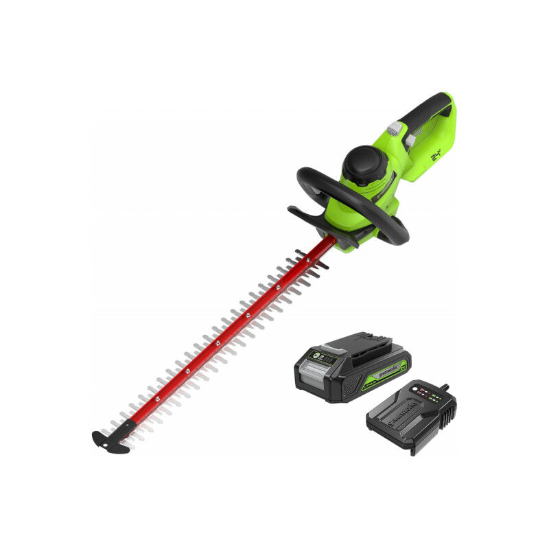 foto del prodotto tagliasiepi 51cm 24v greenworks batteria 2,0ah caricabatterie g24ht56iik2