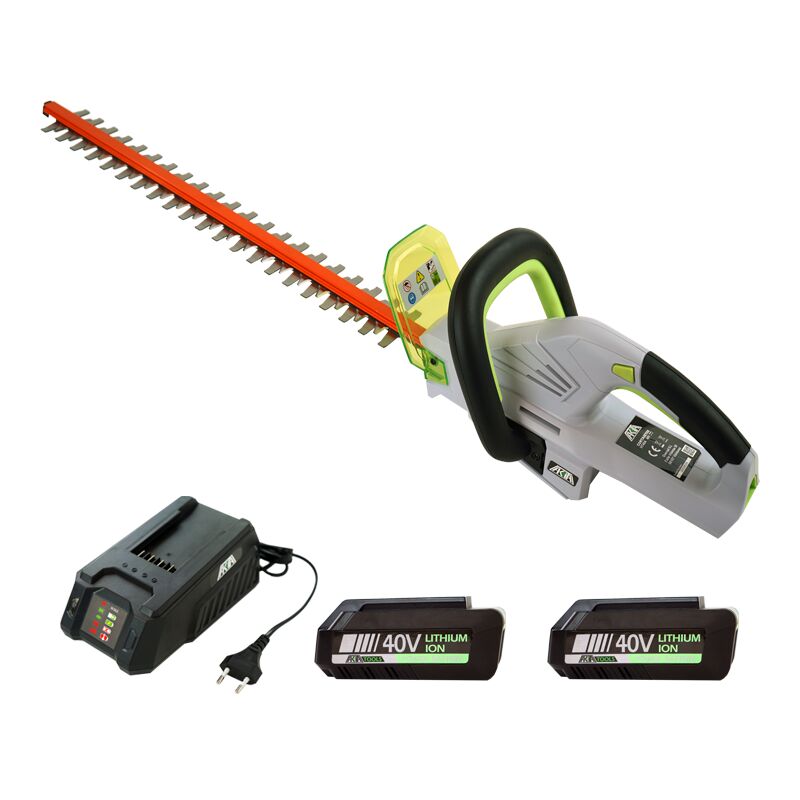 foto del prodotto tagliasiepi a batteria 40v akita 2 batteria caricabatterie