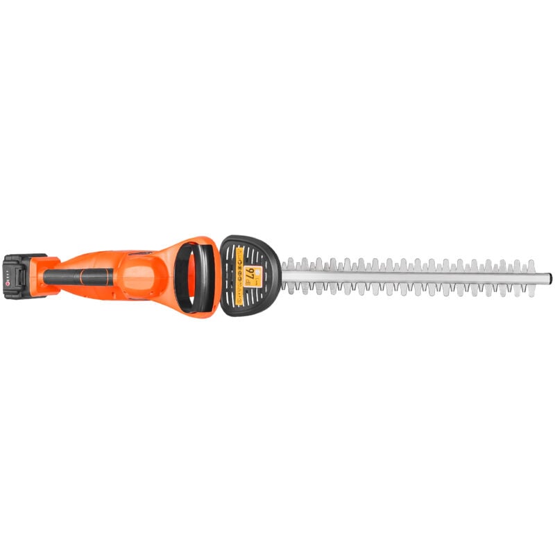 foto del prodotto tagliasiepi elettrico 955 x 150 x 170 mm a batteria per rami bassi, 1200 giri min con batteria da 20 v 2 a, lama a doppia azione da 510 mm e design