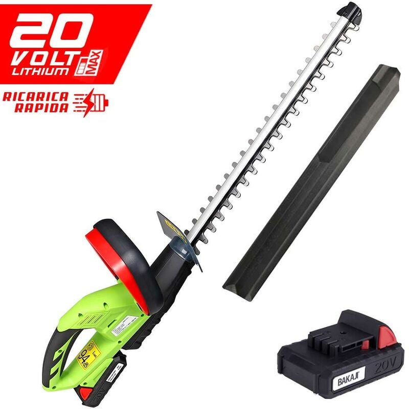 foto del prodotto tagliasiepi elettrico a batteria litio 20v sega tagliabordi decespugliatore