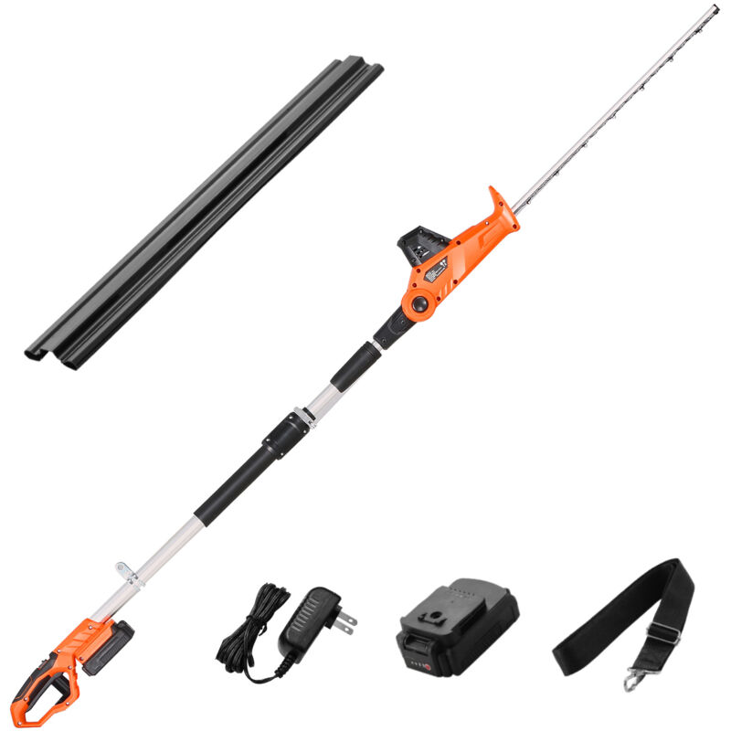 foto del prodotto tagliasiepi elettrico con velocit di 1200 giri min, ideale per rami alti. lunghezza regolabile da 1,88 a 2,37 m, batteria da 20 v e lama da 510 mm.