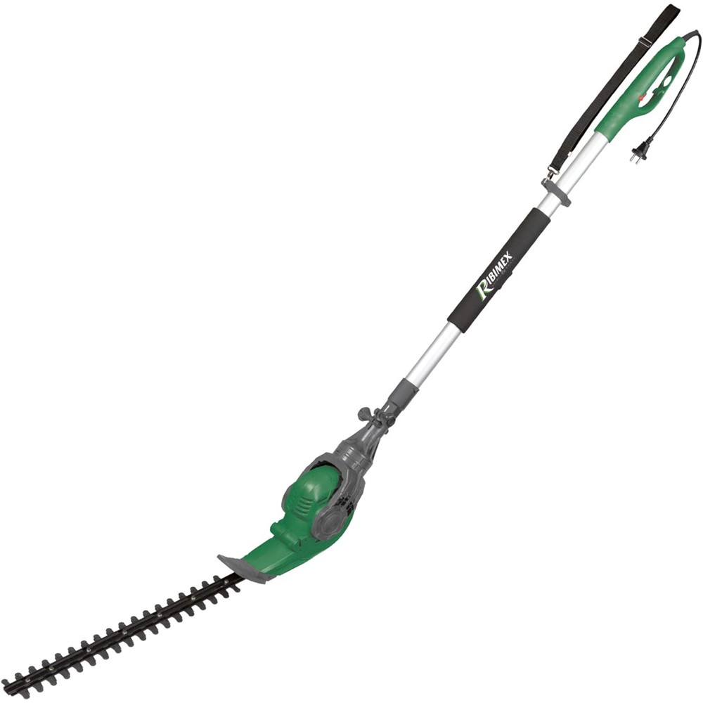 foto del prodotto tagliasiepi elettrico orientabile tagliabordi 450w manico telescopico ribimex