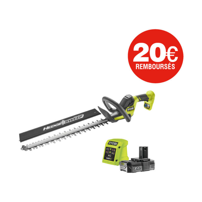 foto del prodotto tagliasiepi ryobi 18v one linea 50 cm 1 batteria 2,0 ah 1 caricatore ry18ht50a 120
