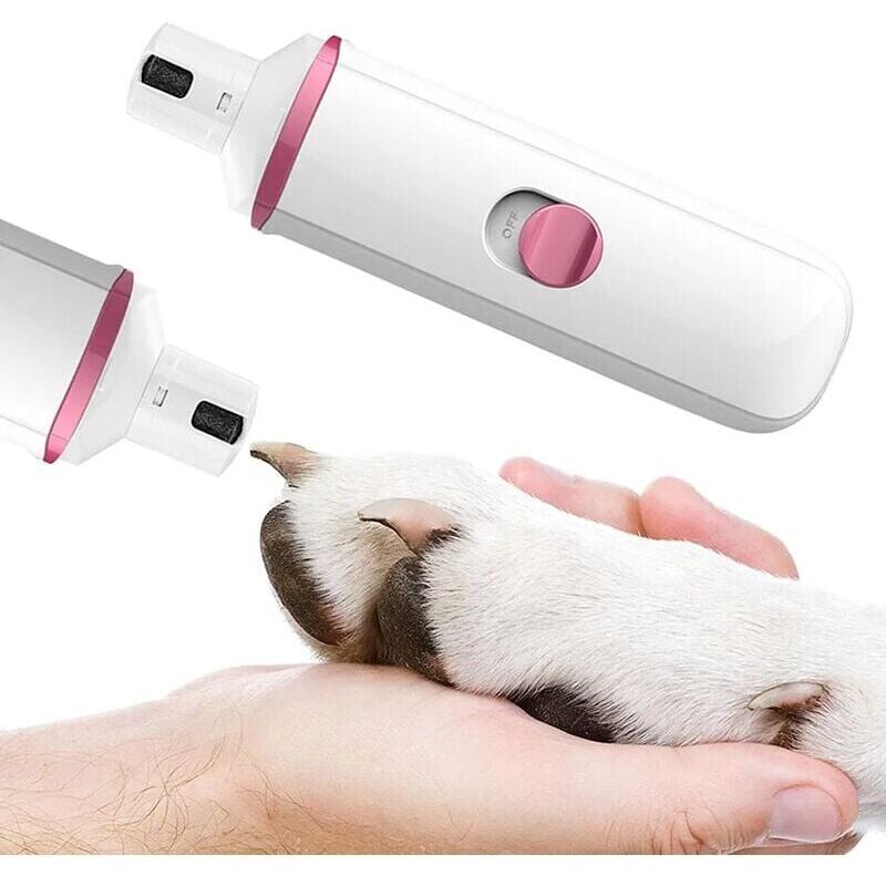 foto del prodotto tagliaunghie per cani rosa, tagliaunghie per cani super silenzioso, tagliaunghie elettrico per animali domestici con ricarica usb