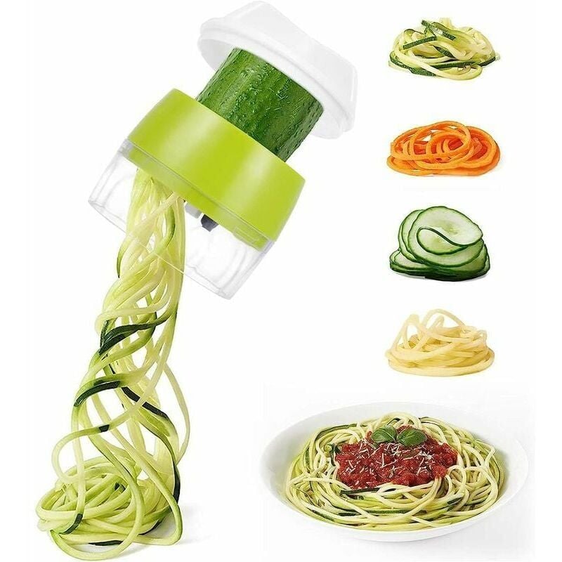 foto del prodotto tagliaverdure a spirale, affettaverdure a spirale per spaghetti vegetali 3 in 1, affettatrice a spirale vegetale per tagliatelle di zucchine,