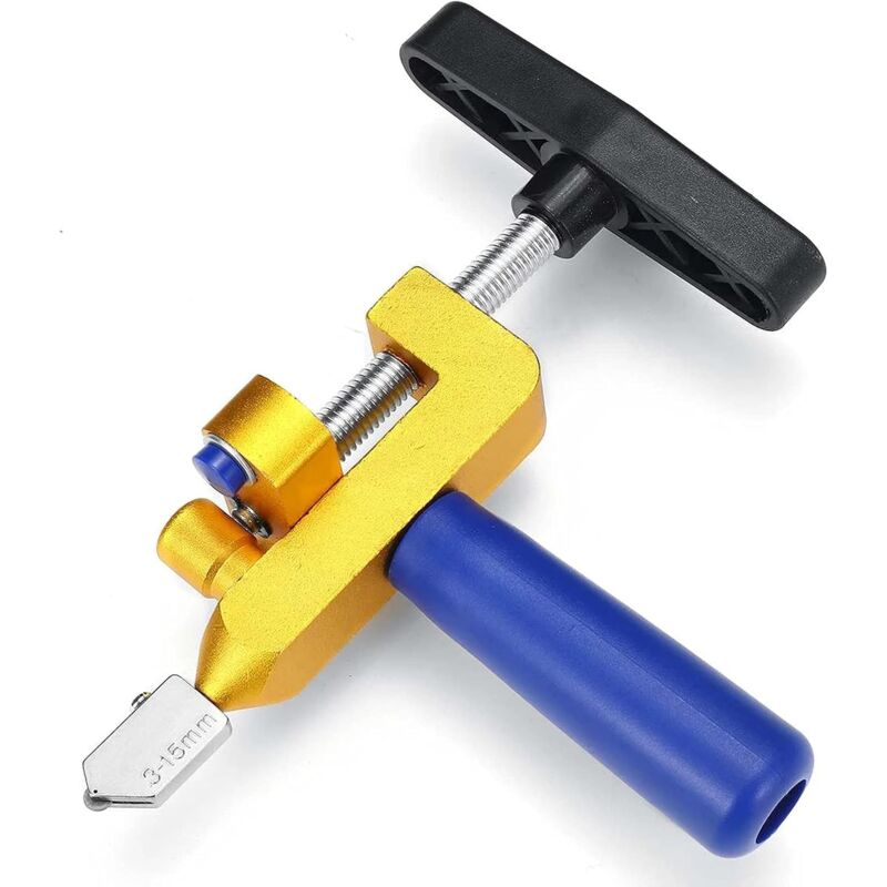 foto del prodotto tagliavetro 2 in 1 tagliapiastrelle in vetro con rotella, macchina da taglio manuale per apriscatole in vetro e ceramica oro 