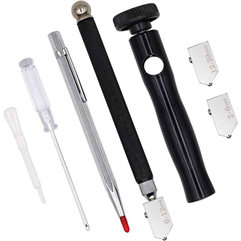 foto del prodotto tagliavetro professionale 2 6 mm, 6 12 mm, 12 20 mm con impugnatura per vetro, piastrelle, specchi