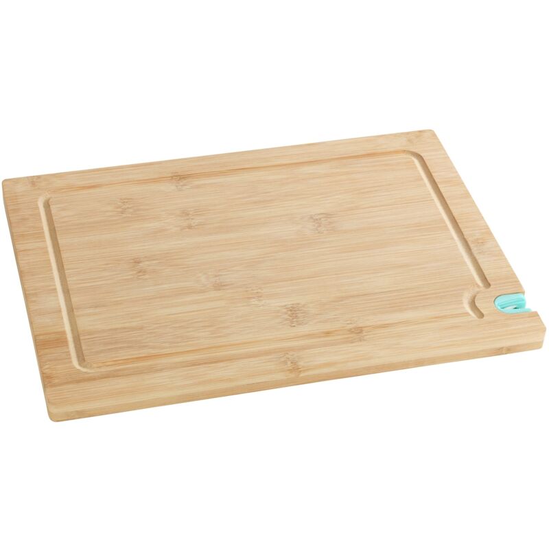 foto del prodotto tagliere con affilacoltelli m tagliere da cucina, tagliere con scanalatura raccogli liquidi, delicato sui coltelli, bamb , 33 x 1.5 x 23 cm,