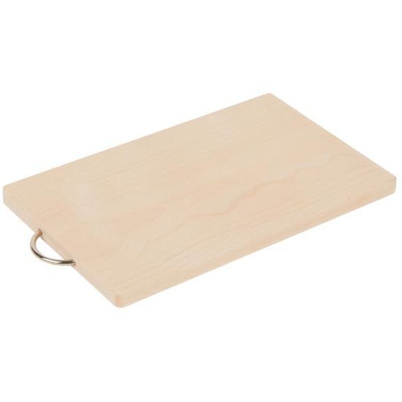foto del prodotto tagliere in legno di faggio naturale con manico in ferro 35x22x1.8h vassoio