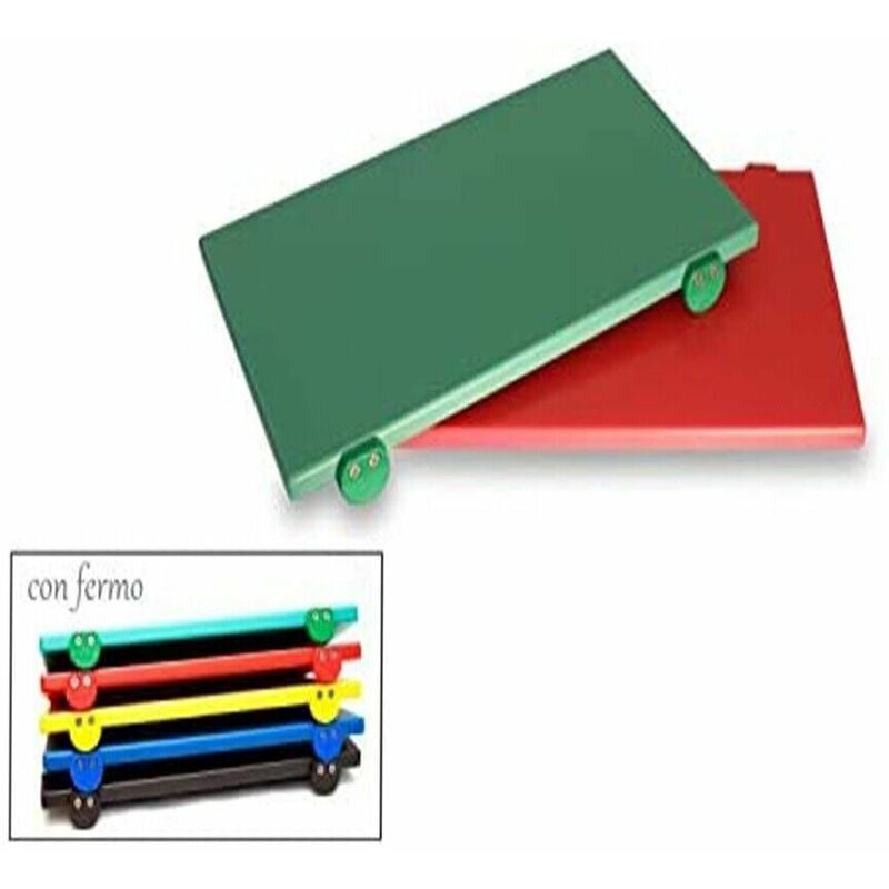 foto del prodotto tagliere in polietilene con fermi professionale euroceppi bianco o colorato cm40x30xh2 ad alta densita per contatto con alimenti colori blu