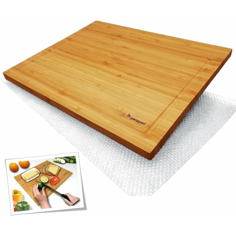 foto del prodotto tagliere medio in bambu c scanalatura per raccolta liquidi 38x30x1,6h cm king home