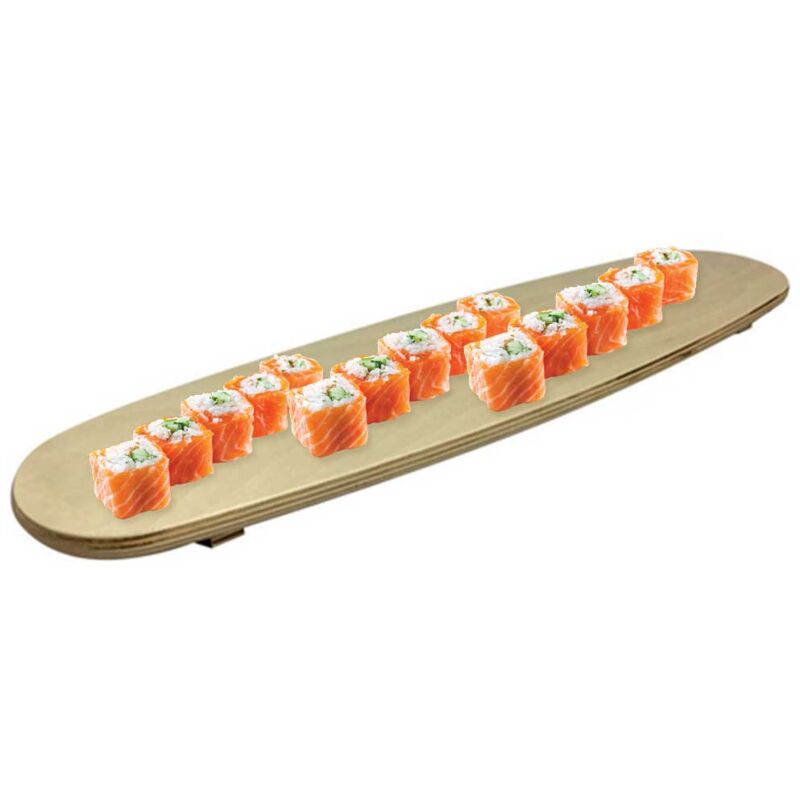 foto del prodotto tagliere ovale 52x14cm in legno multistrato con piedini sushi salumi formaggi