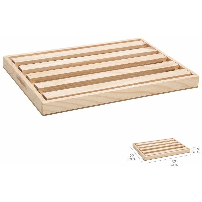 foto del prodotto tagliere porta pane in legno con raccogli briciole in orice 32 x 22 cm.