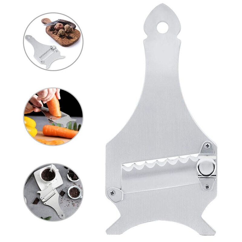 foto del prodotto taglierina per formaggio al tartufo nero, in acciaio inox, accessori multifunzionali per cucina, cioccolato, formaggio, verdure, tartufo, accessori