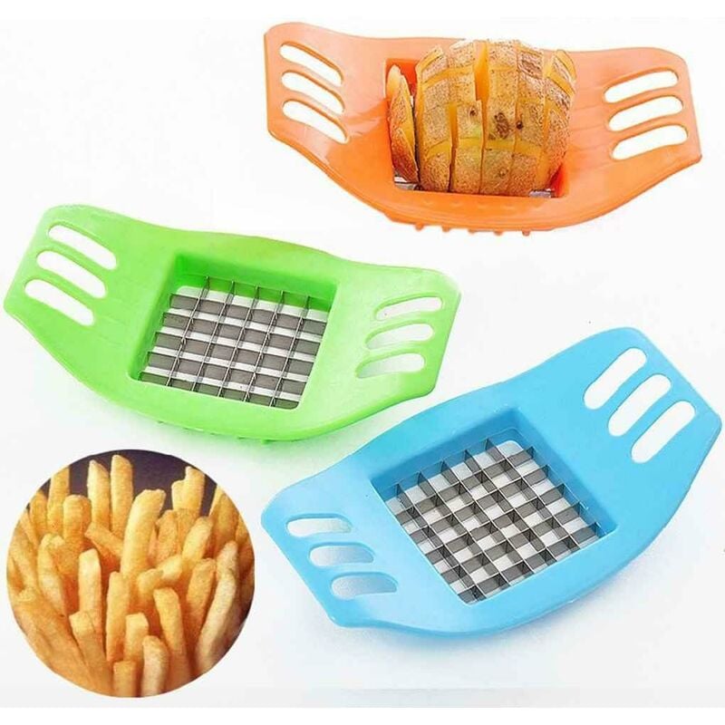foto del prodotto taglierina per patate fritte in acciaio inossidabile 3 pezzi taglierina per patatine fritte colore casuale 