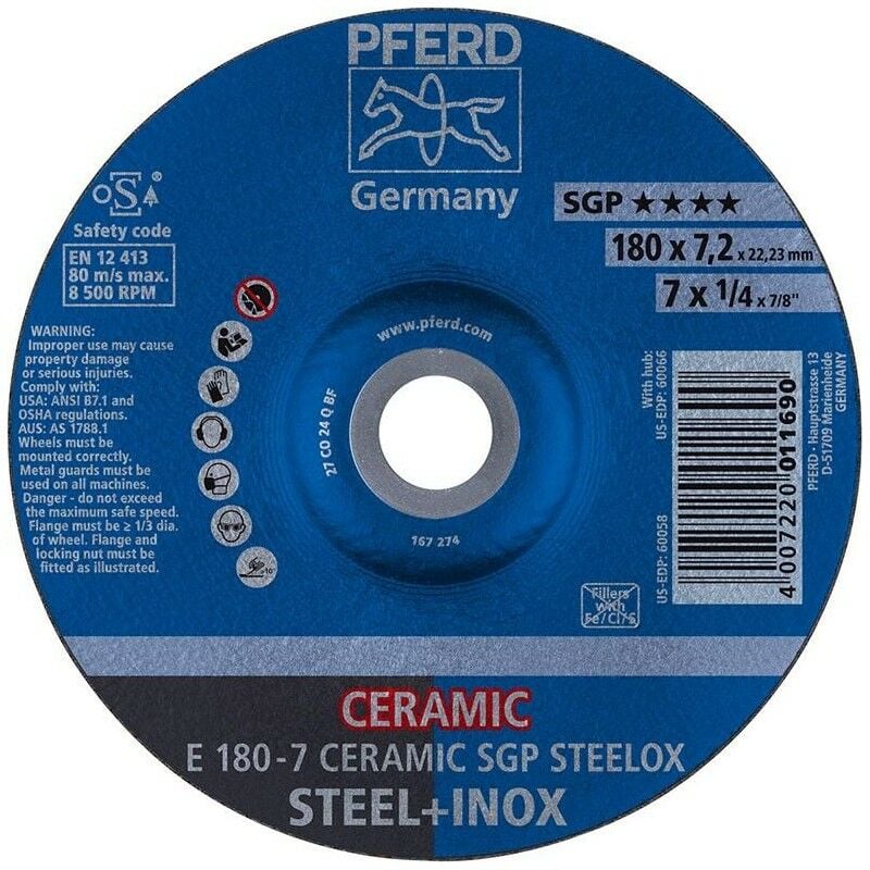 foto del prodotto taglio disco co24qsg 125x7,2mm gomito pferd
