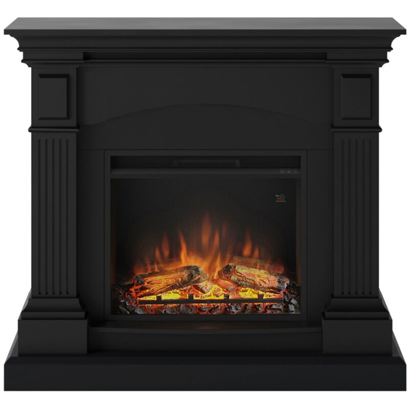 foto del prodotto tagu caminetto elettrico decorativo a led magna cornice in legno nero