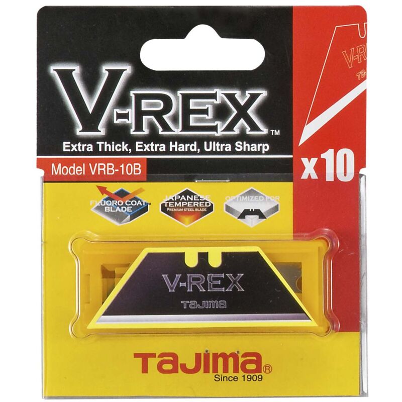 foto del prodotto tajima vrb10b lame trapezoidali per taglierino, confezione da 10 pezzi