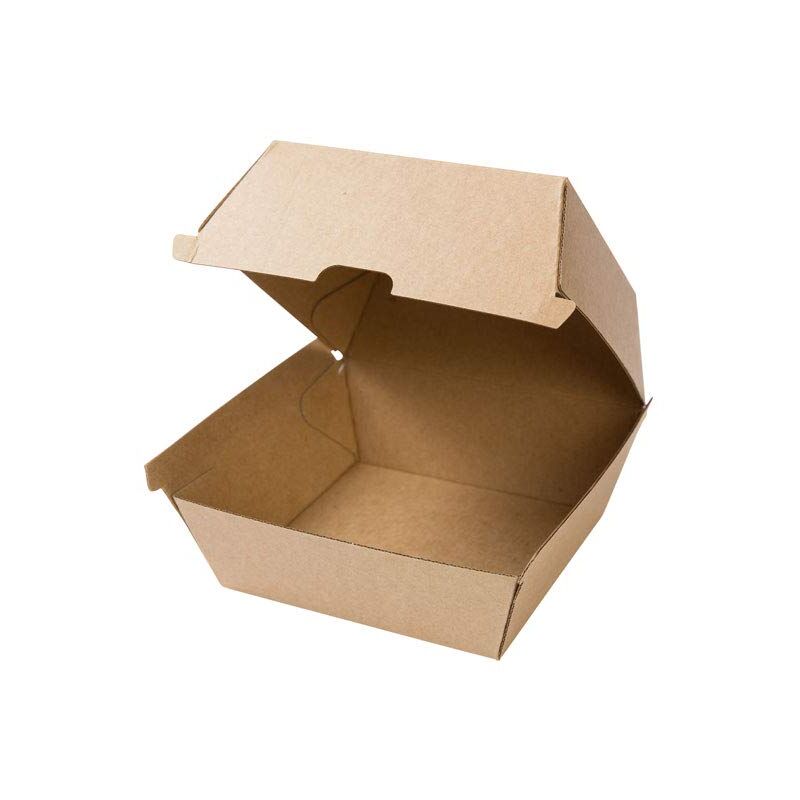 foto del prodotto take away burger box 50 pezzi i robusti burgerbox con coperchio alto i hamburger box in cartone kraft i stabile to go burger imballaggio 13 x 14 x 8