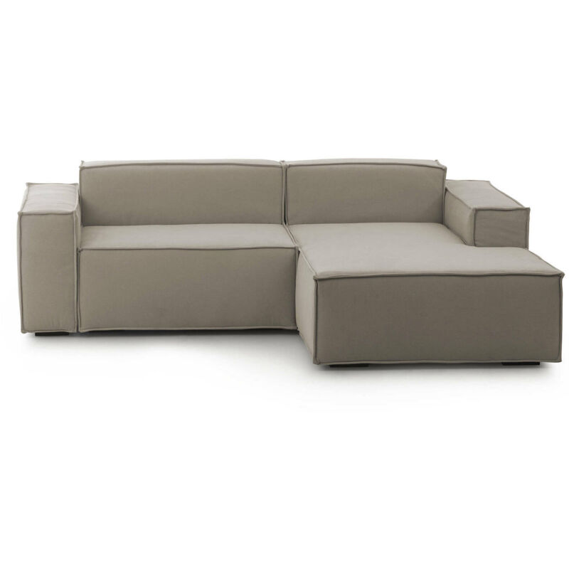 foto del prodotto talamo italia divano fisso lidia, divano componibile a 2 posti large con penisola destra, 100 made in italy, sof moderno in tessuto, cm