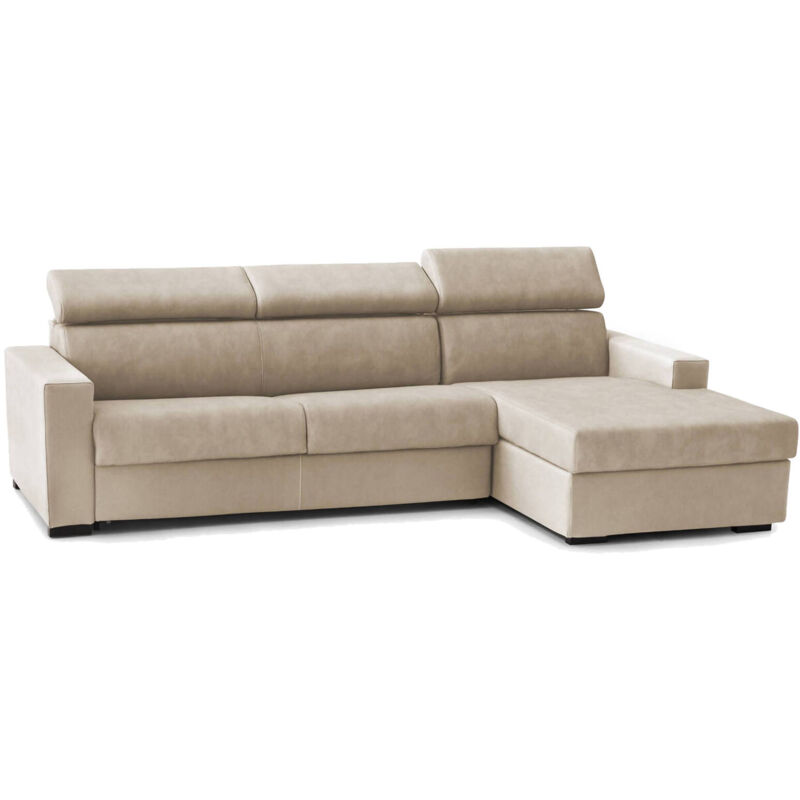 foto del prodotto talamo italia divano letto alberta, divano ad angolo, 100 made in italy, sof con apertura girevole, con penisola contenitore destra, con