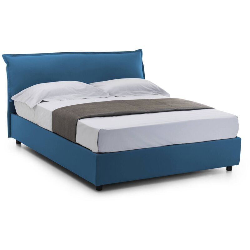 foto del prodotto talamo italia - letto matrimoniale amilcare, letto contenitore sfoderabile con testiera e giroletto contenitore imbottiti, 100 made in italy, con