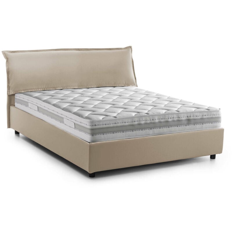 foto del prodotto talamo italia letto matrimoniale amilcare, letto contenitore sfoderabile con testiera e giroletto contenitore imbottiti, 100 made in italy, con