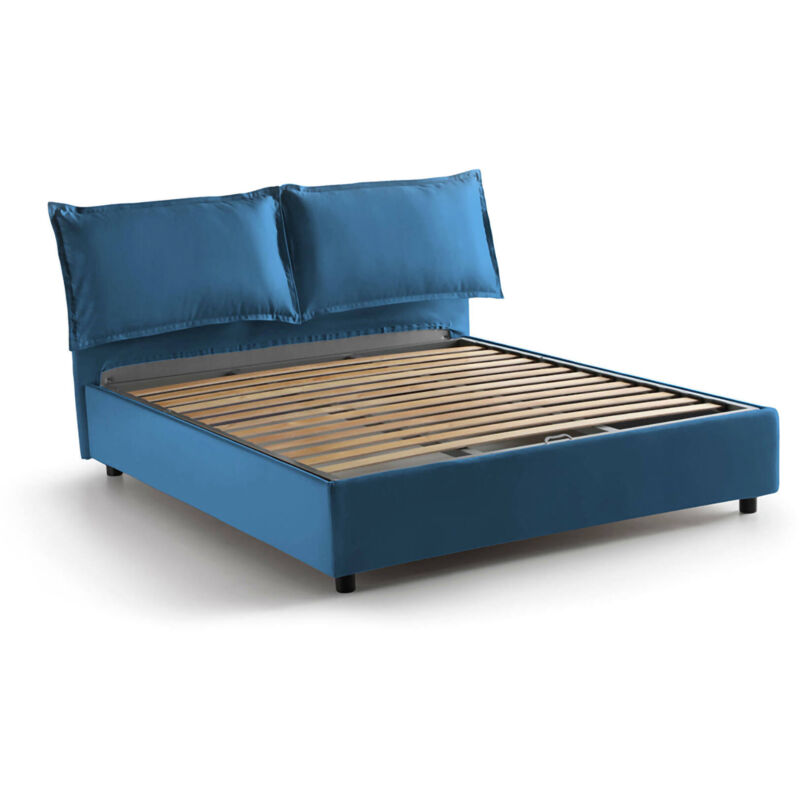 foto del prodotto talamo italia letto matrimoniale antonia, letto contenitore con rivestimento in tessuto, 100 made in italy, apertura frontale, adatto per materasso