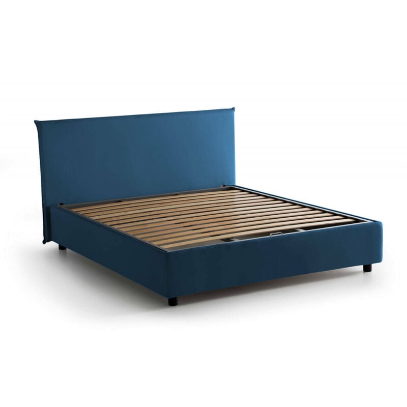foto del prodotto talamo italia letto matrimoniale ashlee, letto contenitore con rivestimento in tessuto, 100 made in italy, apertura frontale, adatto per materasso