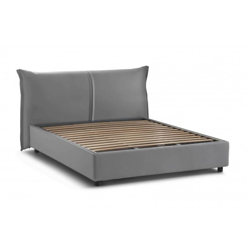 foto del prodotto talamo italia letto matrimoniale brunetta, letto contenitore con rivestimento in tessuto, 100 made in italy, apertura frontale, adatto per