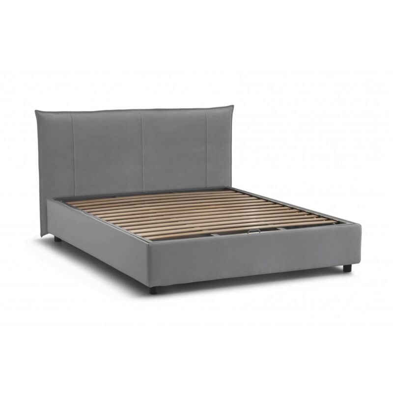 foto del prodotto talamo italia - letto matrimoniale celeste, letto contenitore con rivestimento in tessuto, 100 made in italy, apertura frontale, adatto per