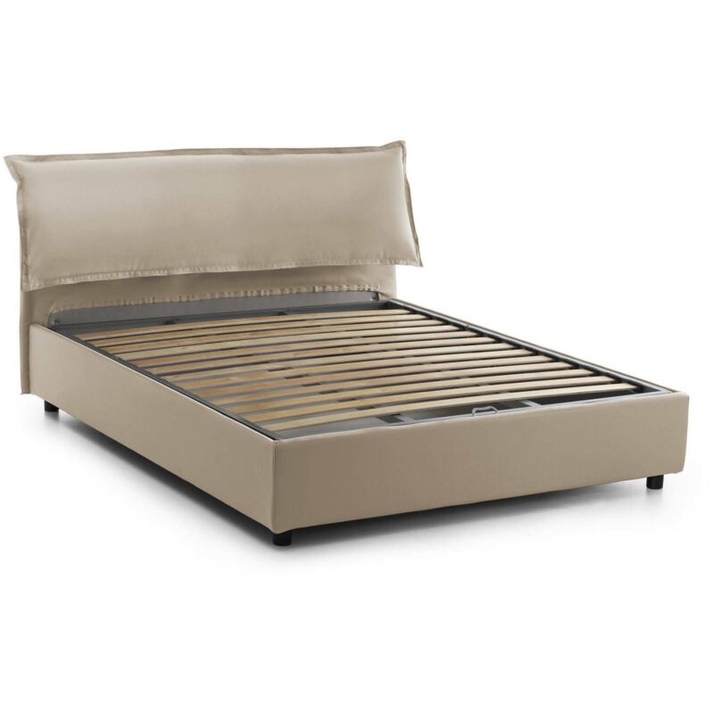 foto del prodotto talamo italia letto matrimoniale clio, letto contenitore sfoderabile con testiera e giroletto contenitore imbottiti, 100 made in italy, adatto per