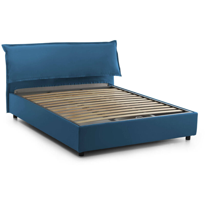 foto del prodotto talamo italia letto matrimoniale cloe, letto contenitore sfoderabile con testiera e giroletto contenitore imbottiti, 100 made in italy, adatto per
